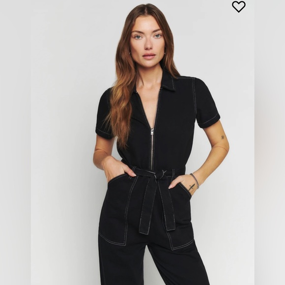 Reformation NWT Cassidy denim jumpsuit size 4 black - Picture 4 of 13